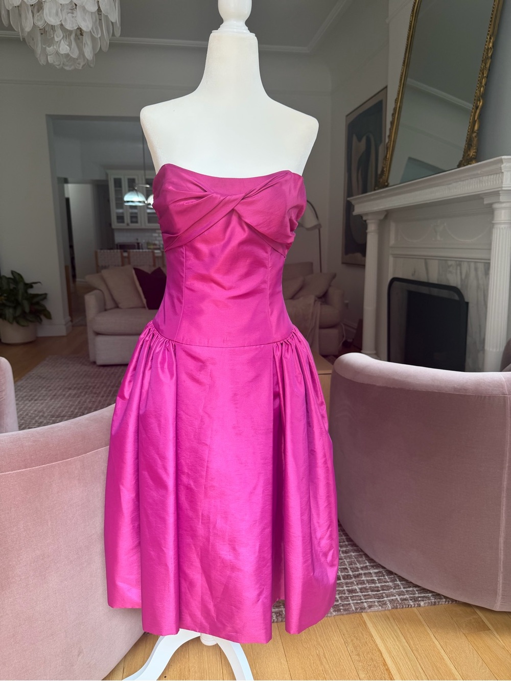 Amsale Strapless Fuchsia Dress